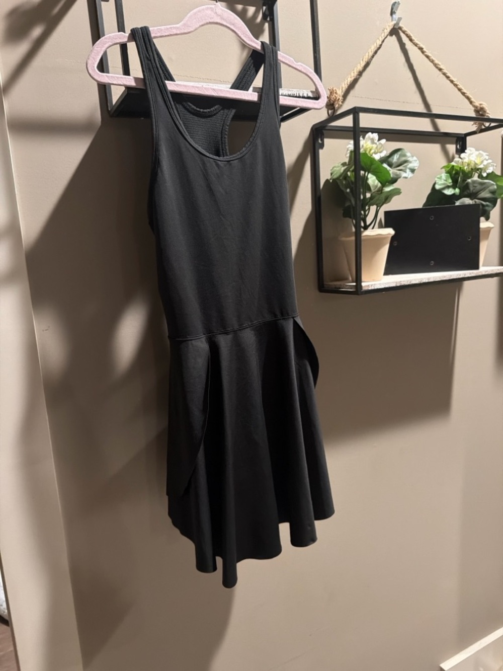 DSG Black Sleeveless Mini Dress with Flared Skirt